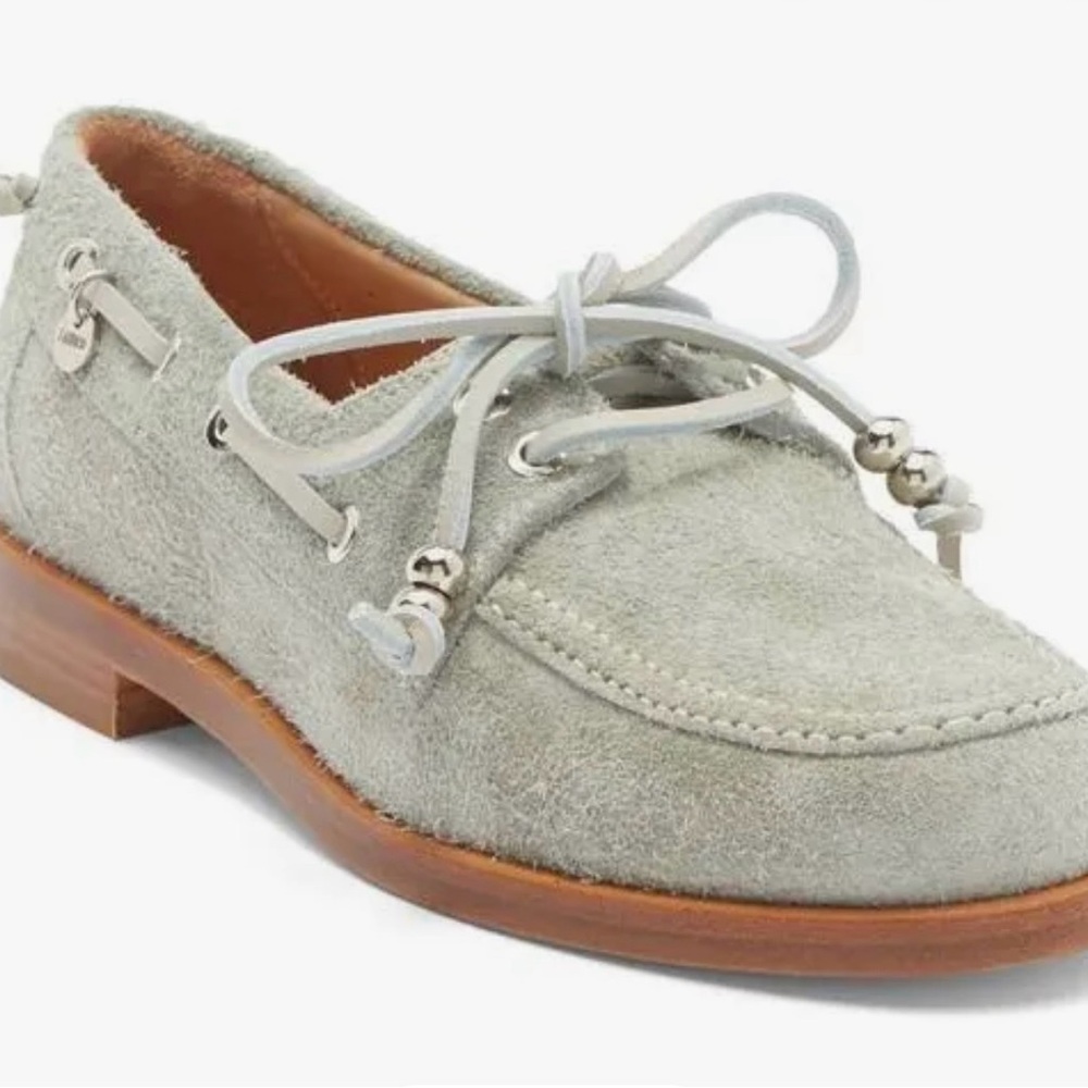 Labucq Nelson Gray Suede Boat Loafer Shoes 40=9.5-10US